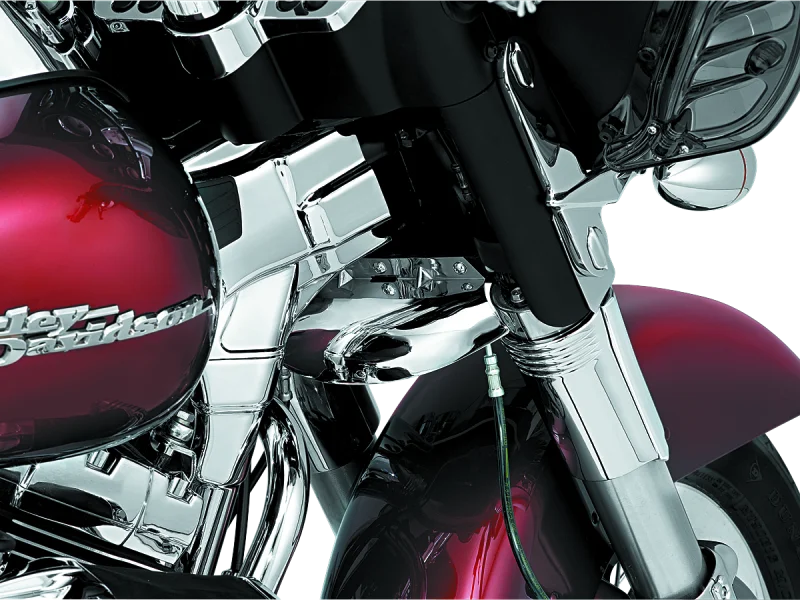 Kuryakyn Lower Tree Wind Deflector 80-13 Touring Chrome - Side View