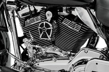 Load image into Gallery viewer, Kuryakyn Mach 2 Horn Cover Chrome With Black Mesh - Side View