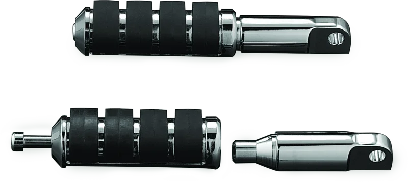 Kuryakyn Male Mount 2-1/2inch Footpeg Extension Chrome (Pair) - Side View