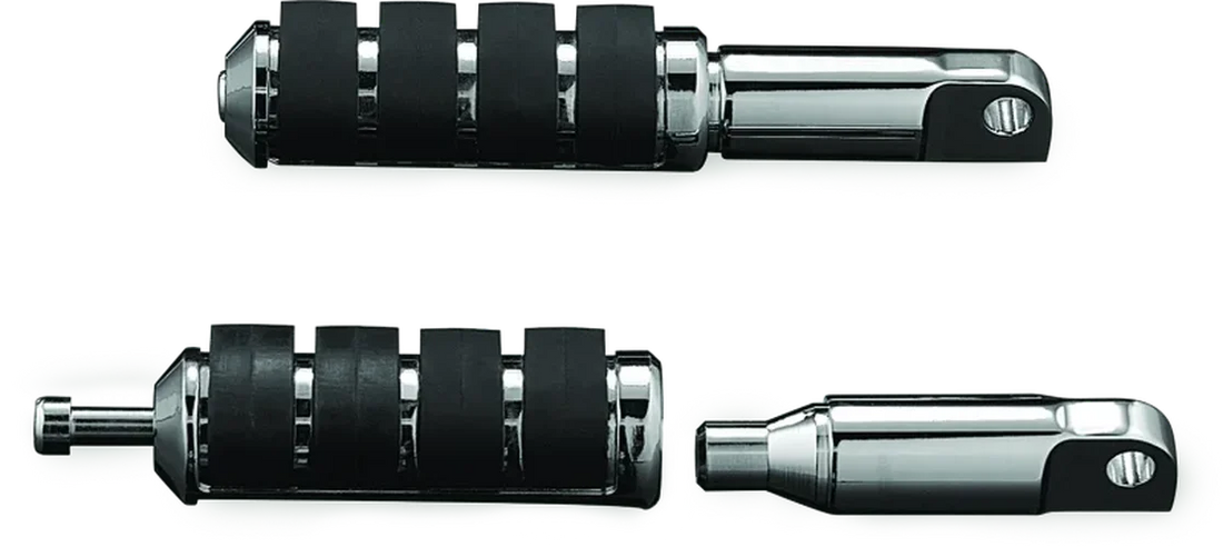 Kuryakyn Male Mount 2-1/2inch Footpeg Extension Chrome (Pair) - Side View