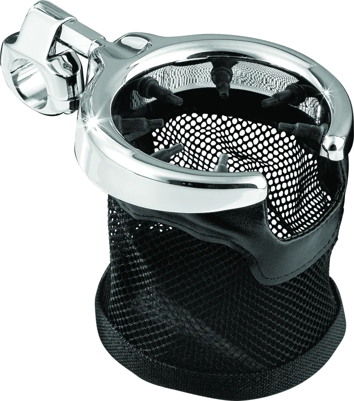 Kuryakyn Mesh Basket Universal Drink Holder 1in Clamp Chrome - Main Product View