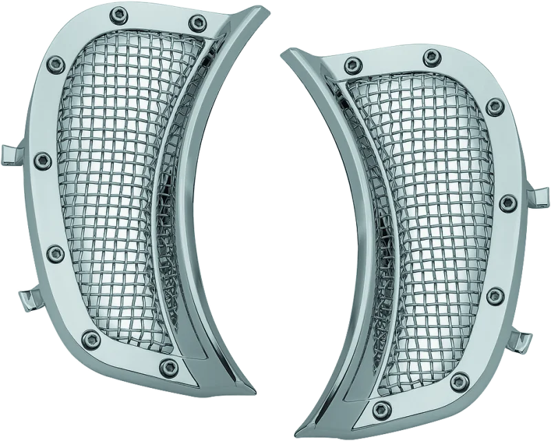 Kuryakyn Mesh Headlight Vent Accents Chrome - Main Product View