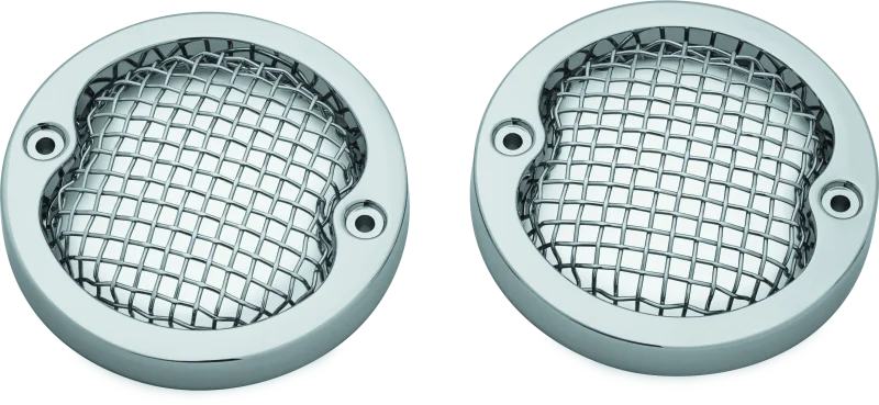 Kuryakyn Mesh Turn Signal Bezels 3-1/4in Chrome - Main Product View
