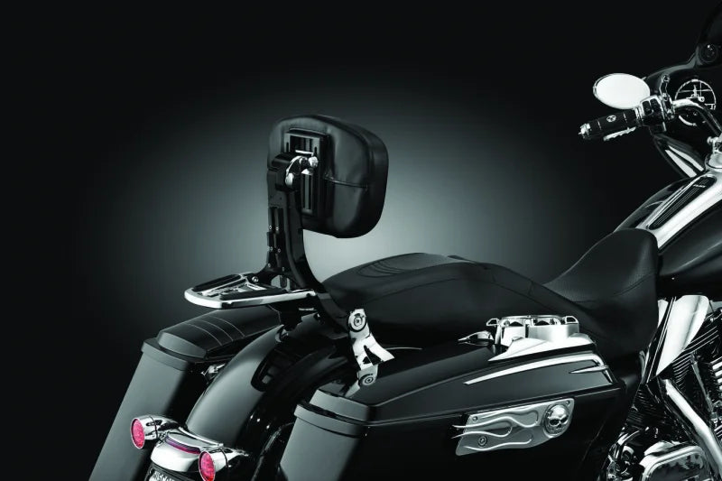 Kuryakyn Multi-Purpose Backrest Black & Chrome - Side View