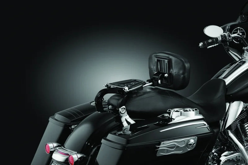 Kuryakyn Multi-Purpose Backrest Black & Chrome - Installation View