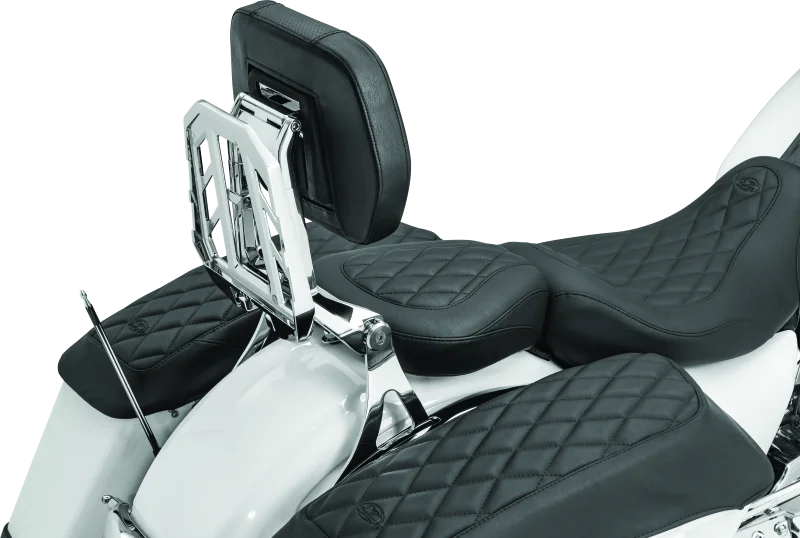 Kuryakyn Neo Driver & Passenger Backrest Chrome - Side View