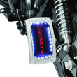 Load image into Gallery viewer, Kuryakyn Nova Curved Vertical Mount Side License Plate Holder Chrome - Side View