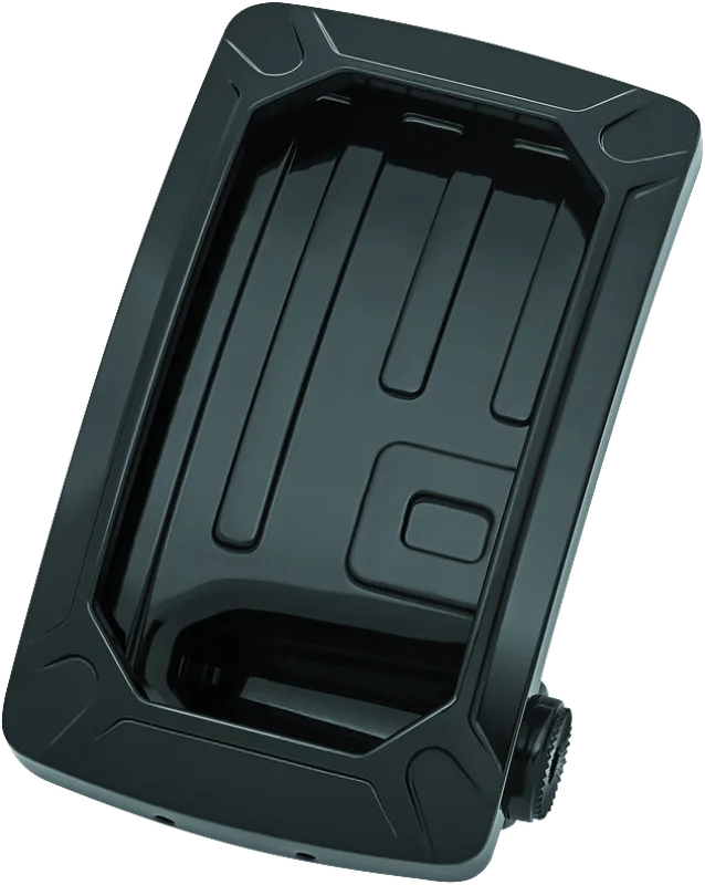 Kuryakyn Nova Curved Vertical Mount Side License Plate Holder Gloss Black - Main Product View