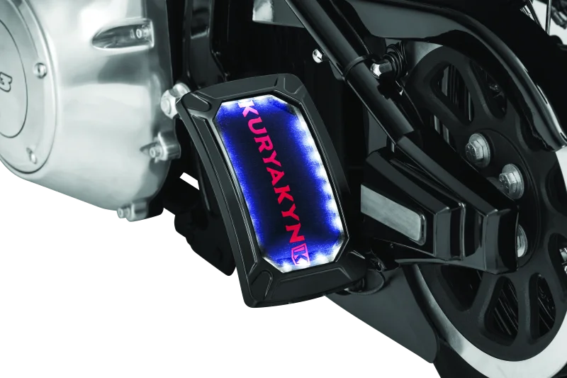 Kuryakyn Nova Curved Vertical Mount Side License Plate Holder Gloss Black - Additional View 5