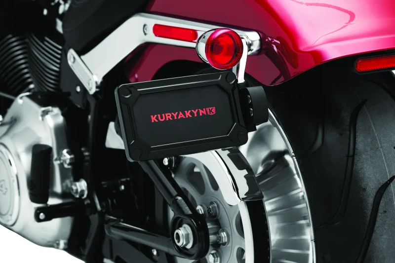 Kuryakyn Nova Side Mount License Plate Frame Gloss Black - Detail View