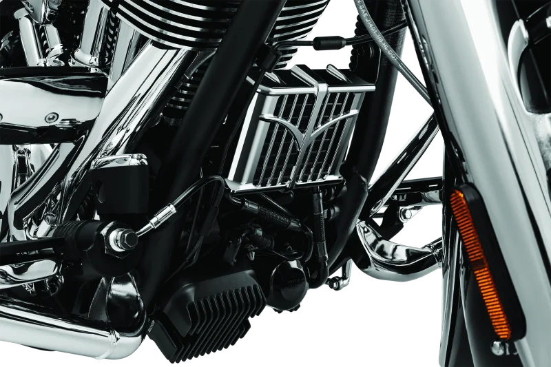 Kuryakyn Oil Cooler Cover 14-23 Indian Models Chrome - Side View