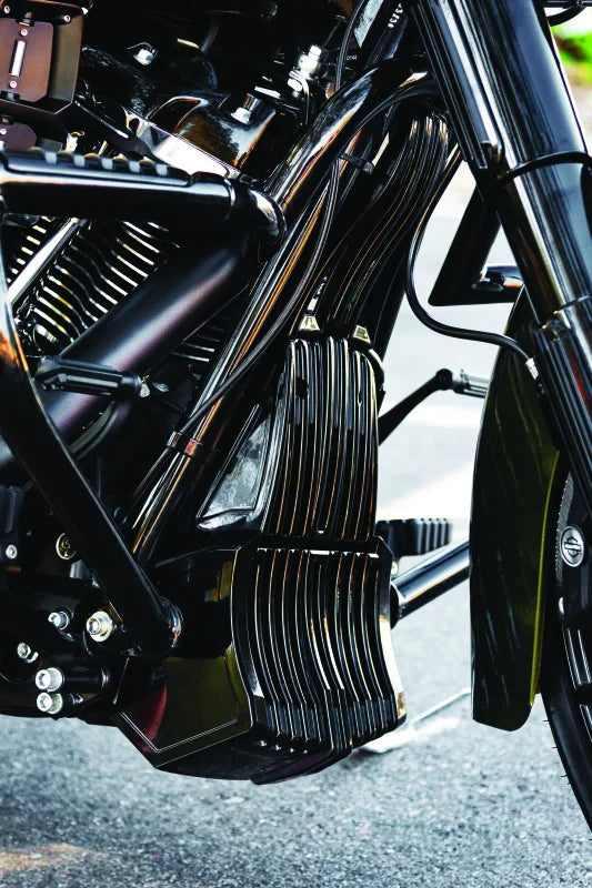 Kuryakyn Oil Cooler Cover Milwaukee-8 Black - Side View