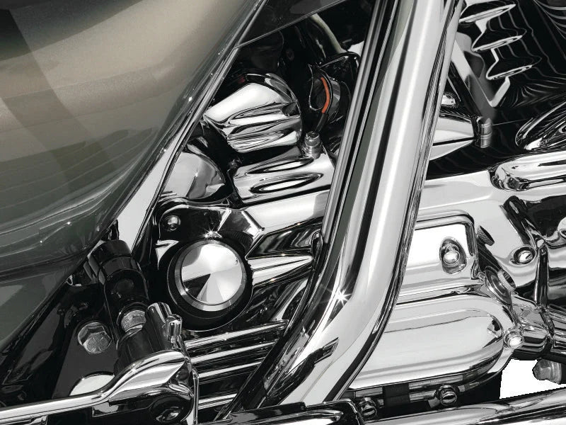 Kuryakyn Oil Filler Spout Cover 93-06 Touring Models Chrome - Side View