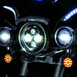 Load image into Gallery viewer, Kuryakyn Orbit 4-1/2in Passing Lamps Black - Side View