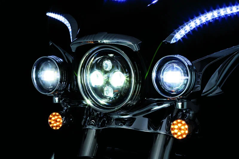 Kuryakyn Orbit 4-1/2in Passing Lamps Black - Side View
