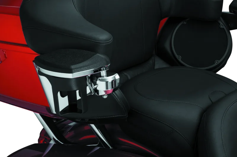 Kuryakyn Passenger Armrests  14-23 Touring Models Chrome - Installation View