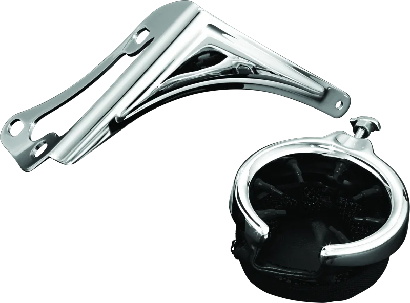 Kuryakyn Passenger Drink Holder With Basket 98-13 Touring Right Side Chrome - Main Product View