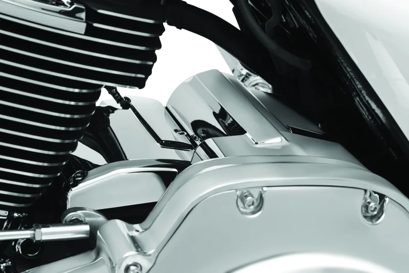 Kuryakyn Precision Transmission Top Cover 17-Up Touring Models Chrome - Back View