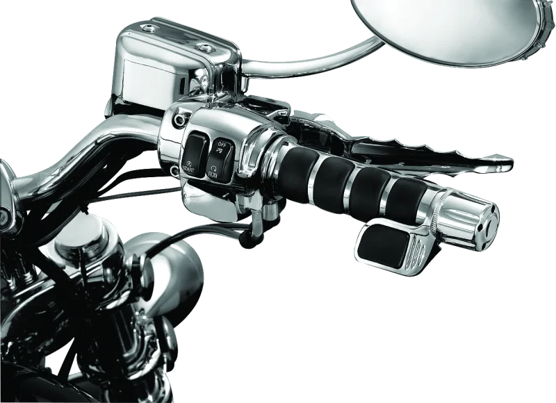Kuryakyn Premium ISO Grip With Contoured Throttle Boss Throttle-By-Wire Chrome