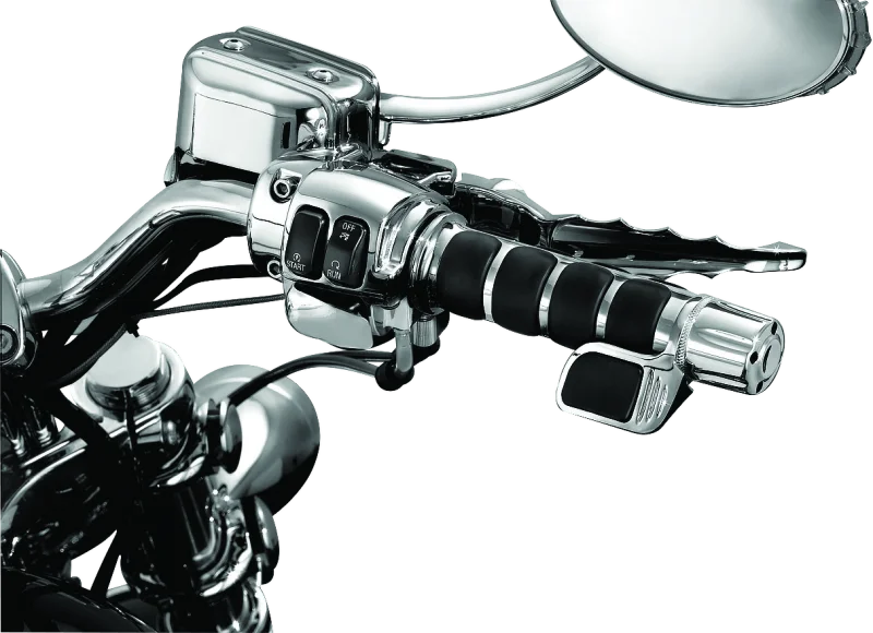Kuryakyn Premium ISO Grip With Throttle Boss Dual Cable Chrome - Side View
