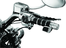 Load image into Gallery viewer, Kuryakyn Premium ISO Grip With Throttle Boss Dual Cable Chrome - Side View