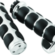 Load image into Gallery viewer, Kuryakyn Premium ISO Grips With Throttle Boss Dual Cable Chrome - Side View