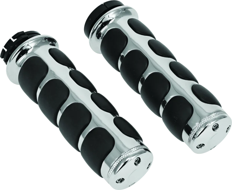 Kuryakyn Premium ISO Grips Without Throttle Boss Dual Cable Chrome - Main Product View