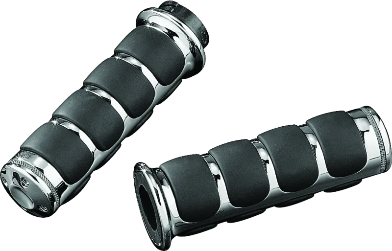 Kuryakyn Premium ISO Grips Without Throttle Boss Dual Cable Chrome - Side View