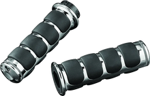 Load image into Gallery viewer, Kuryakyn Premium ISO Grips Without Throttle Boss Dual Cable Chrome - Side View