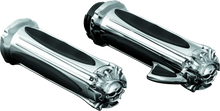 Load image into Gallery viewer, Kuryakyn Premium Zombie Grips With Throttle Boss Dual Cable Chrome - Main Product View