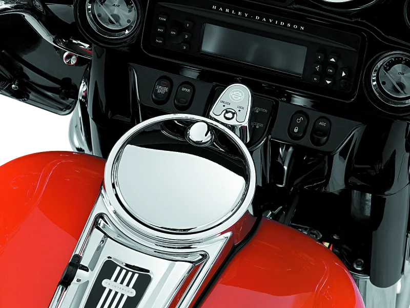 Kuryakyn Push-Button Fuel Door Latch Chrome - Side View