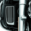 Load image into Gallery viewer, Kuryakyn Radiator Grills For Twin Cooled Models Chrome &amp; Black (Pair) - Side View
