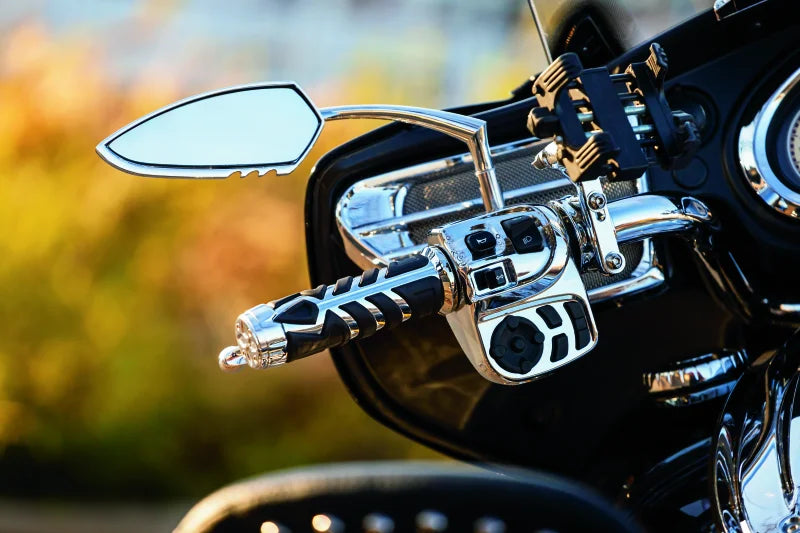 Kuryakyn Raised Mirror Adaptors Metric Models (Excluding Yamaha) Chrome - Side View