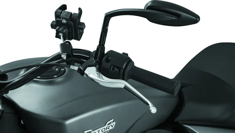 Kuryakyn Raised Mirror Mnt Adapters Gloss Black - Detail View