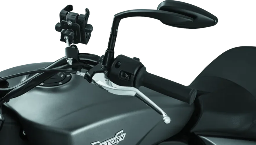 Kuryakyn Raised Mirror Mnt Adapters Gloss Black - Detail View