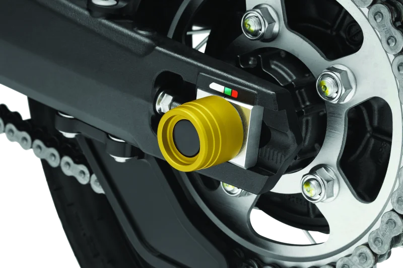 Kuryakyn Rear Axle Slide CRF1000L/Adventure Gold - Side View