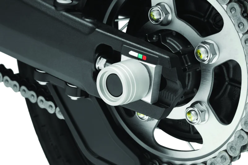 Kuryakyn Rear Axle Slide CRF1000L/Adventure Silver - Side View
