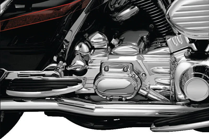 Kuryakyn Rear Cylinder Base Cover For 02-06 Touring Models Chrome - Side View