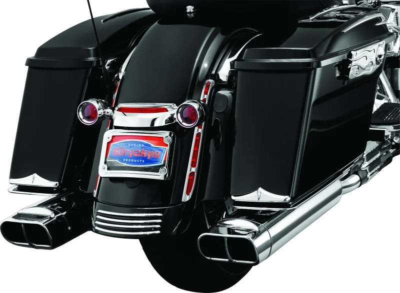 Kuryakyn Rear Fender Accents FLHX & FLTR Models Chrome - Back View