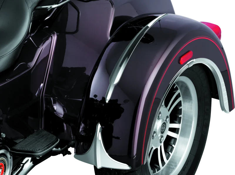 Kuryakyn Rear Fender Accents, Leading Edge, Chrome - Side View