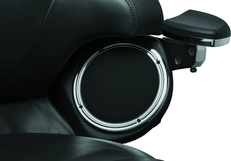 Kuryakyn Rear Speaker Accents For 14-Up Touring Models Chrome - Side View