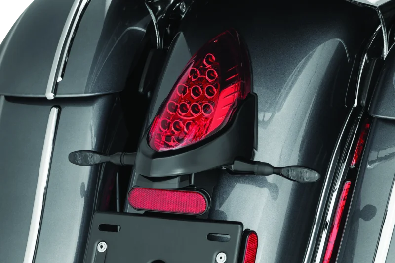 Kuryakyn Rear Turn Signal & License Plate Mount Indian Black - Back View