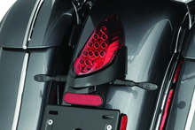 Load image into Gallery viewer, Kuryakyn Rear Turn Signal &amp; License Plate Mount Indian Black - Back View