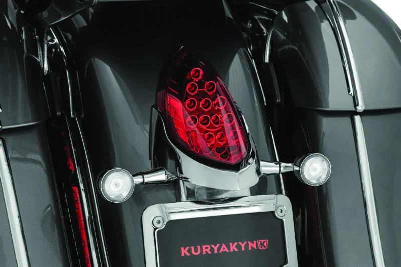 Kuryakyn Rear Turn Signal & License Plate Mount Indian Chrome - Side View