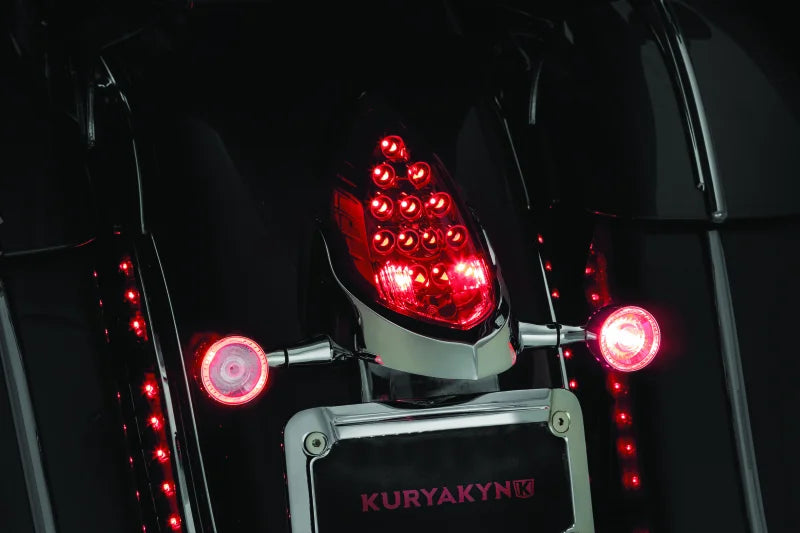 Kuryakyn Rear Turn Signal & License Plate Mount Indian Chrome - Back View