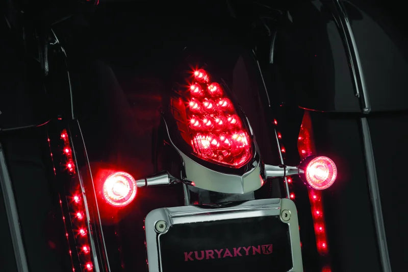 Kuryakyn Rear Turn Signal & License Plate Mount Indian Chrome - Installation View