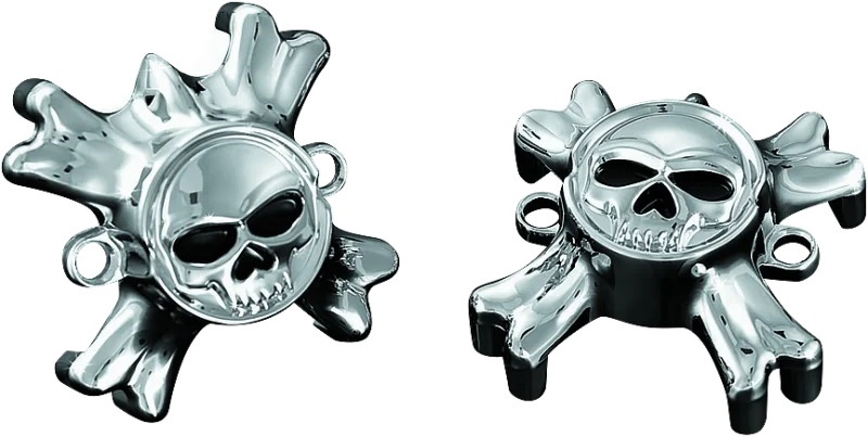Kuryakyn Replacement Zombie Grip Emblems With Throttle Boss Chrome - Main Product View