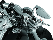Load image into Gallery viewer, Kuryakyn Replacement Zombie Grip Emblems With Throttle Boss Chrome - Side View