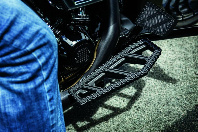 Kuryakyn Riot Brake Pedal Pad FL Models Satin Black - Side View