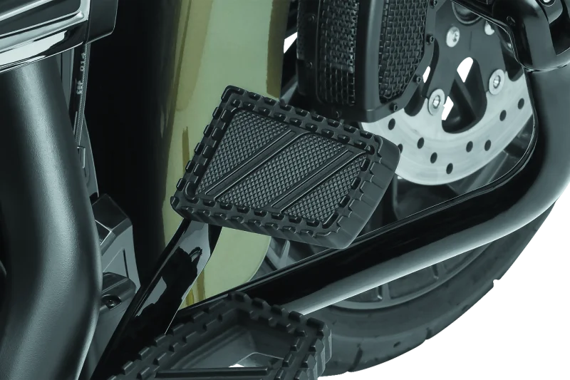 Kuryakyn Riot Brake Pedal Pad FL Models Satin Black - Installation View